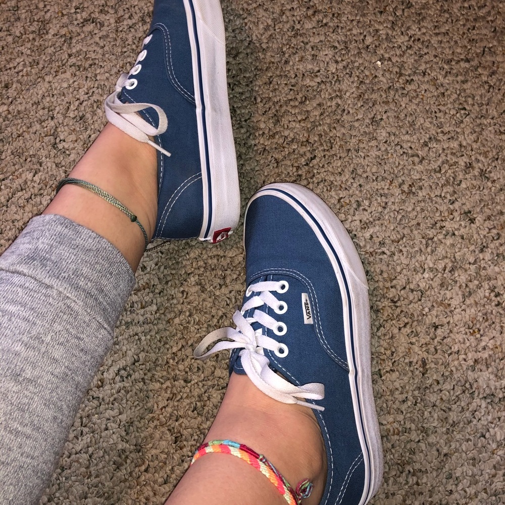 women’s blue, low vans